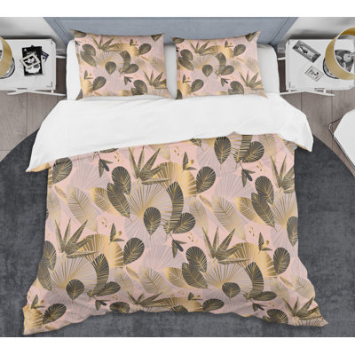 Ensemble de housse de couette mid-century feuillage iii