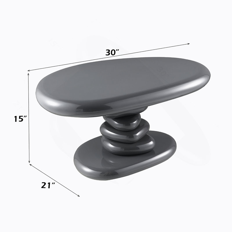 Table de bout grise ultrabrillante