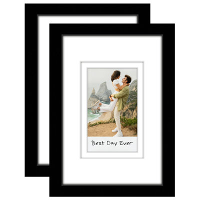 Mini cadre photo instantané avec double passe-partout blanc - noir - paquet multiple