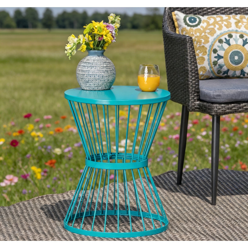 16" Stainless Steel Side Table ,Teal, Teal