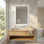 Mya Miroir de Salle de Bain DEL 24 po x 29,5 po avec Miroir Grossissant 3X Intégré - Miroir Intelligent Anti-Buée sans Cadre avec Contrôle de Gradation, Éclairage DEL Économe en Énergie et Design Double Miroir