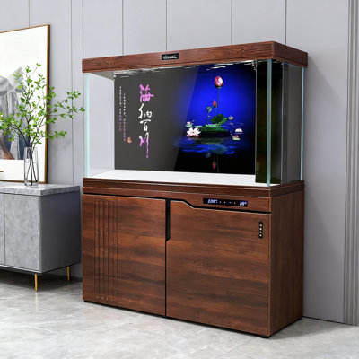 Neo Chinese-Style Ultra-Clear Glass Screen Aquariums Tank