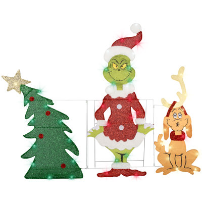 Flat-Tastics Grinch and Max Lighted Christmas Yard Decor