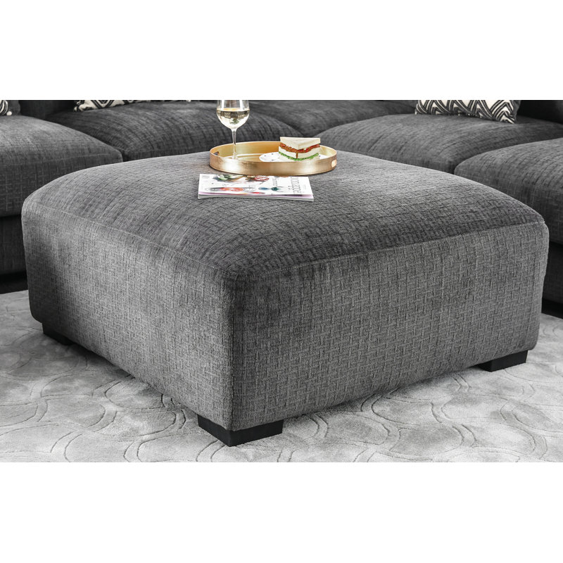 Ruthanne Upholstered Ottoman, Gray
