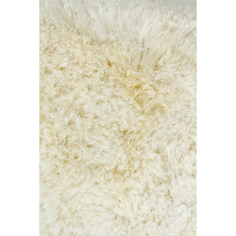 Naya Hand Loomed Modern Area Rug in White/Gray, Rectangle 7'9" x 10'6"