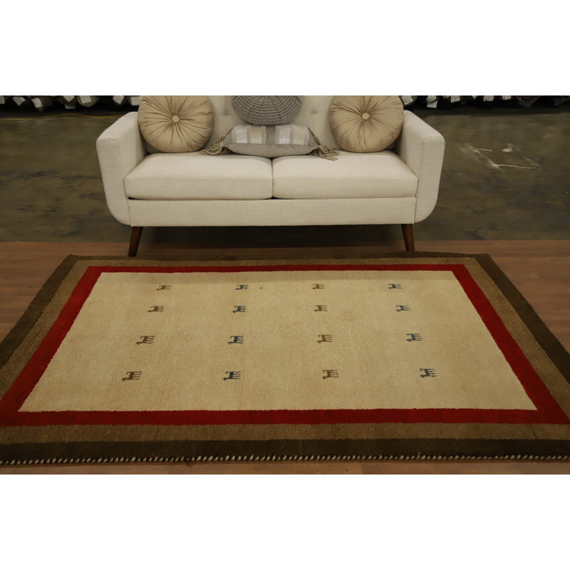 Tapis oriental en laine style animaux Gabbeh 5 x 7