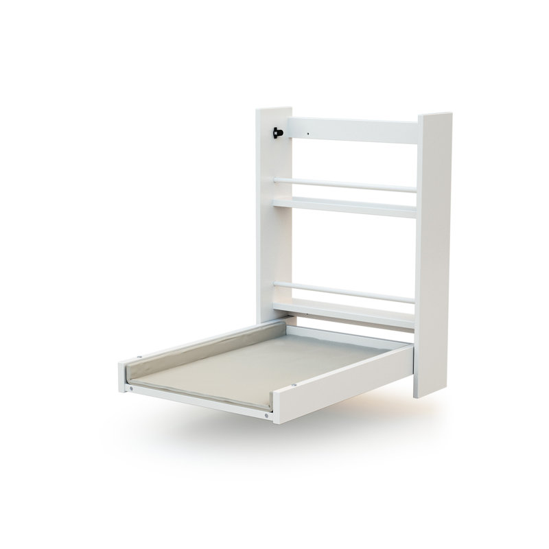 Folding wall-mounted wooden changing table ESSENTIEL, Light Grey/White