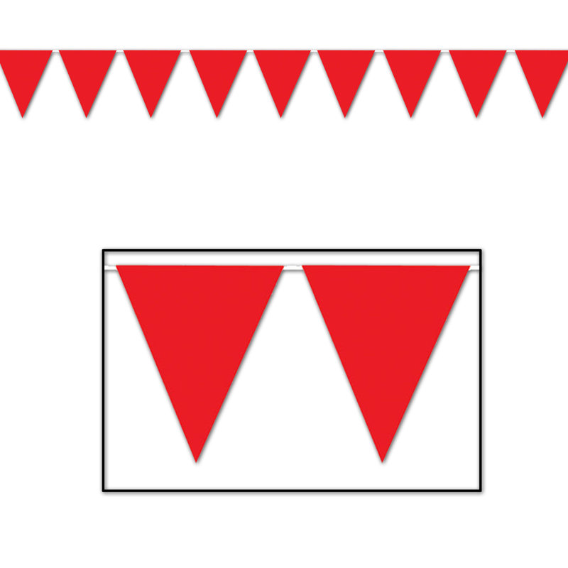 Bannière Pennant, 12 pi, paquet de 12, Rouge