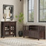Banc de rangement en bois massif Acadian de 48 po de largeur et armoire de rangement de 36 po de largeur en brun brune