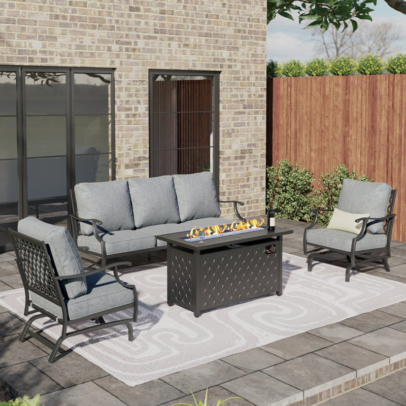 Outdoor Patio Conversation Furniture Set, Gray