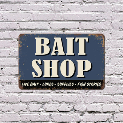 Bait Shop 13 Inch x 20 Inch Plastic Sign