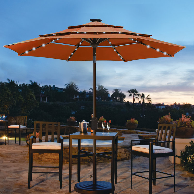 Parasol lumineux 9 pi Keensburg, Terre cuite