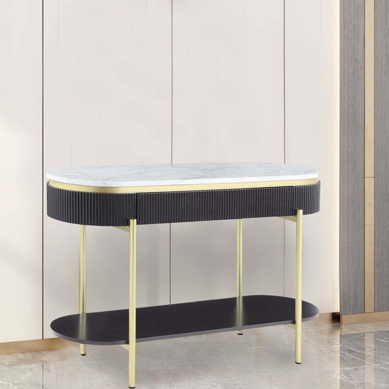 Maxym 48'' Console Table, Black/Gold