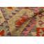 Tapis rouge / mauve / gris en laine noué à la main à motif géométrique 4 pi 4 po x 5 pi 5 po Sinclair
