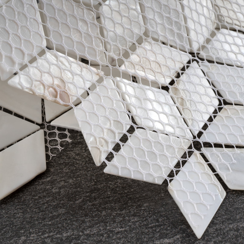 Mother of Pearl 1" x 1" Seashell Grid Mosaic Wall Tile