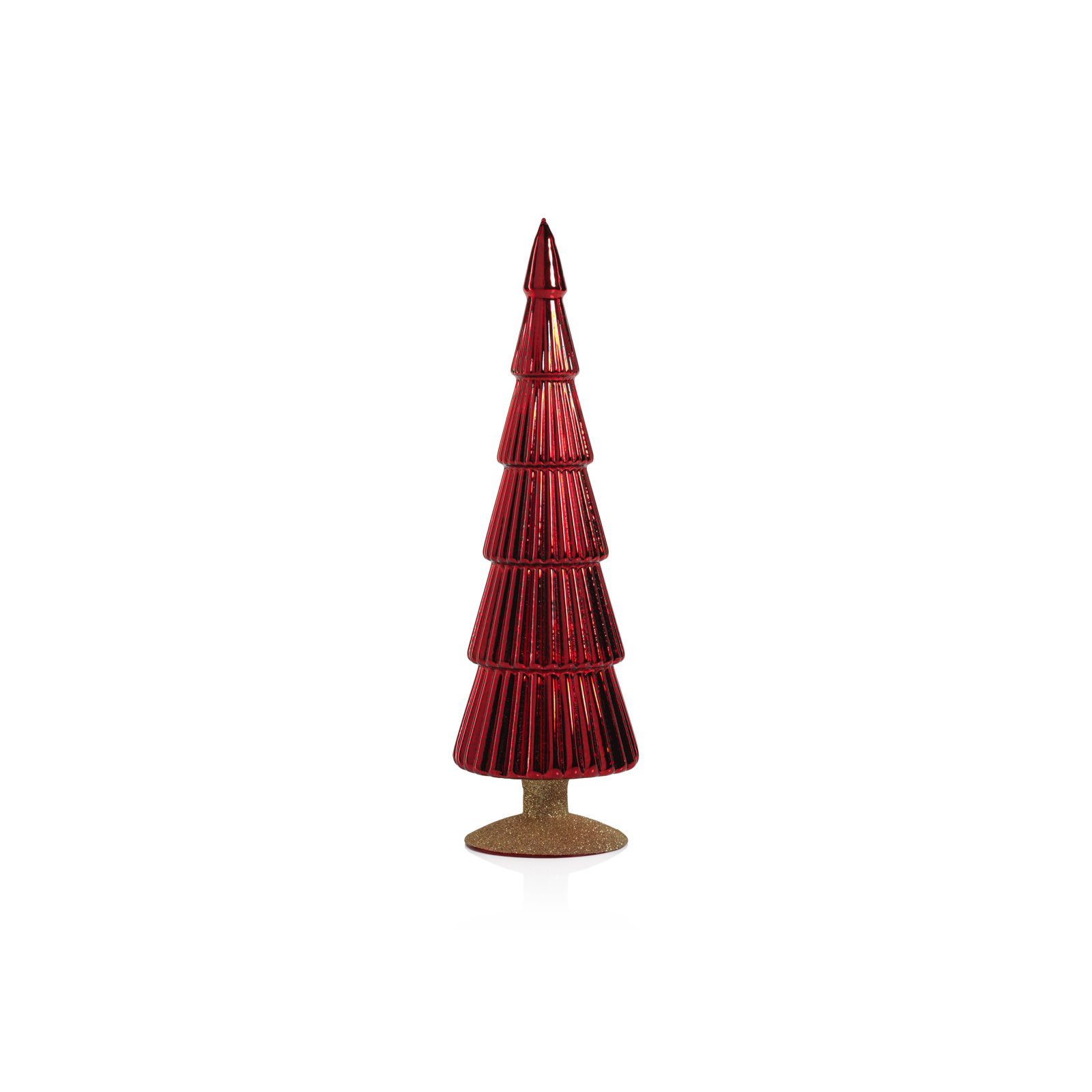 Halette Christmas Tabletop Tree, 13.5" H x 3.5" W x 3.5" D, Green/Gold