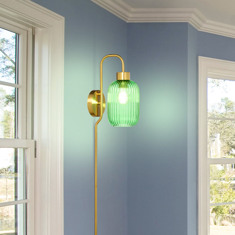 Gracieleigh Plug-in Armed Sconce, Green