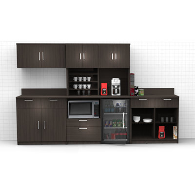 Buffet Sideboard Kitchen Break Room Lunch Coffee Kitchenette Cabinets 5 Pc Espresso – Factory Assembled (Furniture Items Purchase Only) -  Breaktime, 3030