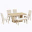 Ensemble de table de salle à manger à rallonge 6 pièces Contemporary pour une expérience repas sophistiquée et confortable