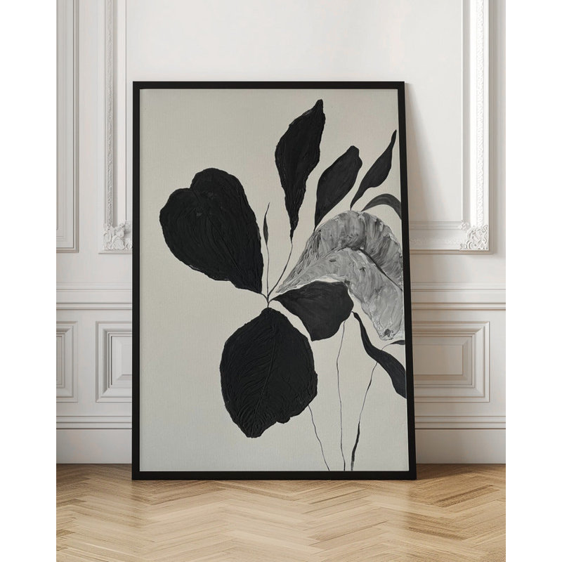 Floral abstrait 2, H 24 po x l 20 po, Noir