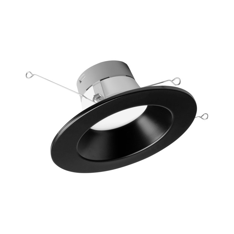 6'' Selectable Color Temperature Dimmable Air-Tight IC Rated LED Retrofit Recessed Lighting Kit, Black