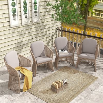 Outdoor Dining Armchair With Cushion