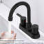 Robinet noir mat à 2 poignées pour salle de bain RV - Laiton massif pour plus de durabilité et de durabilité.-121638838