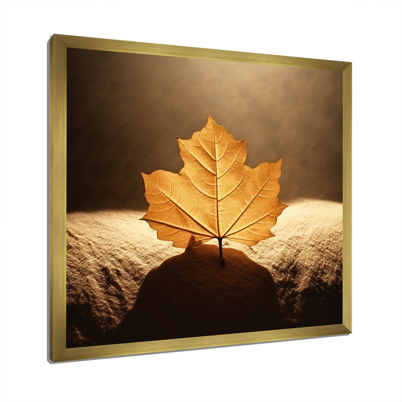 Feuille de bronze dévoilée sur toile, H 24 po x l 24 po x P 1 po, Cadre doré simple