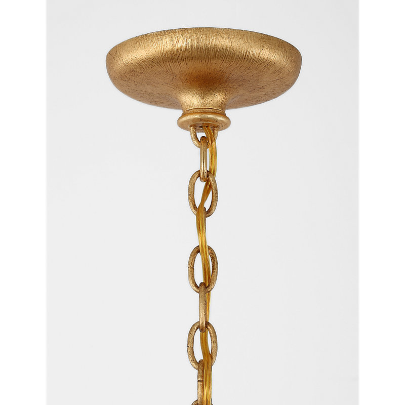 Julie Neill Chandelier, Antique Gold Leaf, 8 Lights