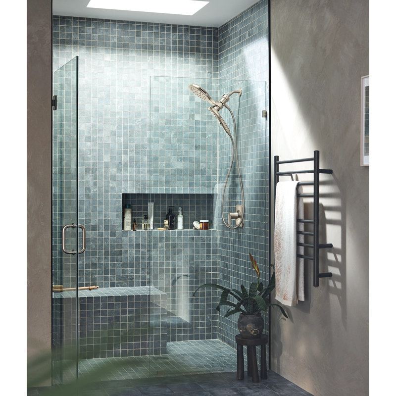Pomme de douche double Verso avec Magnetix, Nickel brossé