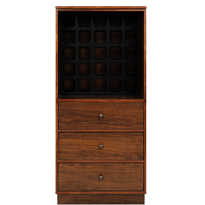 Armoire à vin en noyer avec 3 tiroirs