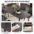 62.99" Modern Artificial Stone Black Curved Edge Dark Grey Metal Leg Dining Table-Can Accommodate 6 People(Dining Table Only)-2004320916