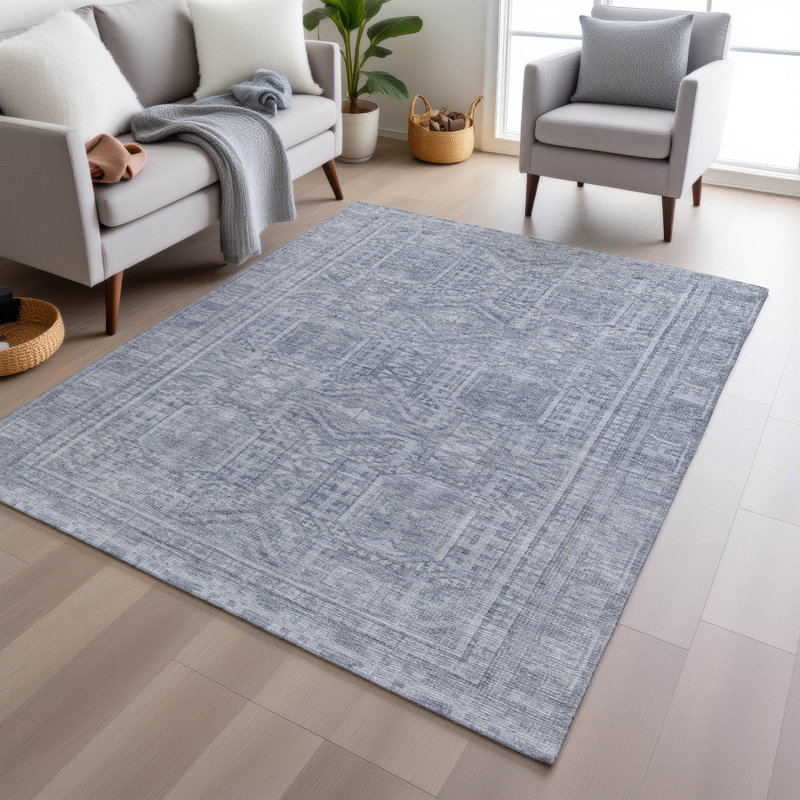 Machine Washable Indoor/Outdoor Xhevrie Sky Rug, Rectangle 2'6" x 3'10"