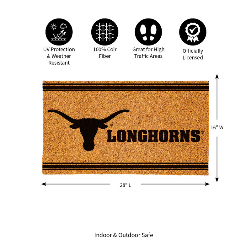 Paillasson intérieur / extérieur 28 po x 16 po NCAA, Longhorns