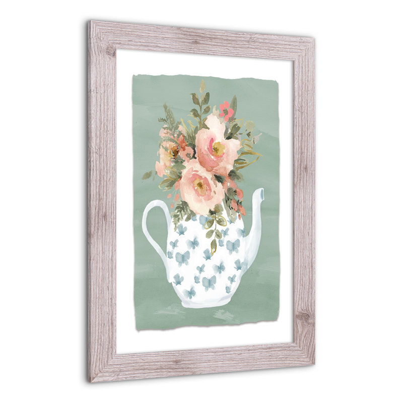 «Flower Teapot», reproduction encadrée, H 24 po x l 16 po x P 0,75 po