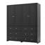 Armoire 4 portes avec miroir et 6 tiroirs Sandrea-301627846