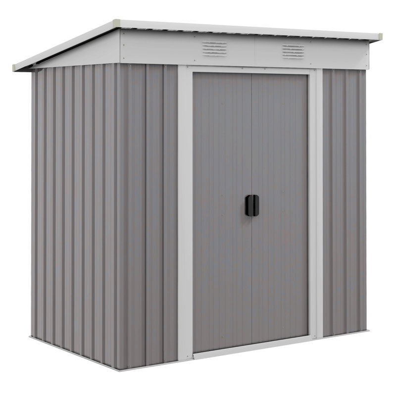 Remise de rangement en acier, Gris, H 68,50 po x l 68,50 po x P 43,25 po