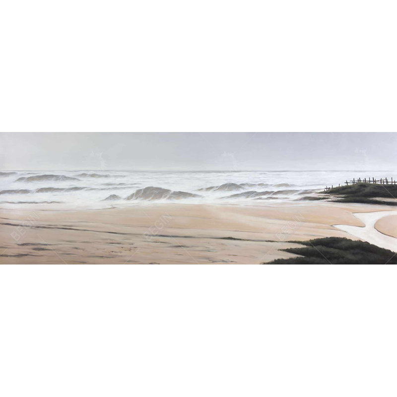 «Cloudy At The Beach» sur toile, H 20 po x l 60 po