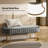 Ferdinand Lawanda 46" Modern Polyester Upholstered Bench with Channel-Tufted Cushion and Metal Base-600449839
