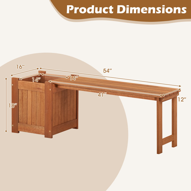 Banc 2 pièces avec jardinière 2 en 1 jardinière en bois avec siège
