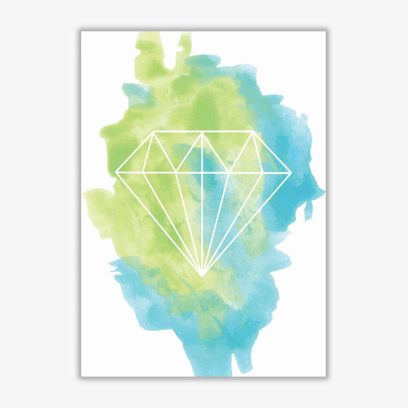 Geo Diamond - Print, 30 cm H x 21 cm W x 1 cm D, No Frame