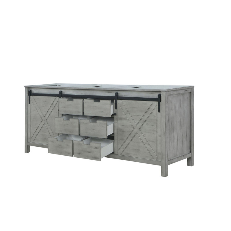 Meuble-lavabo double gris cendre 80 po X P 22 po D