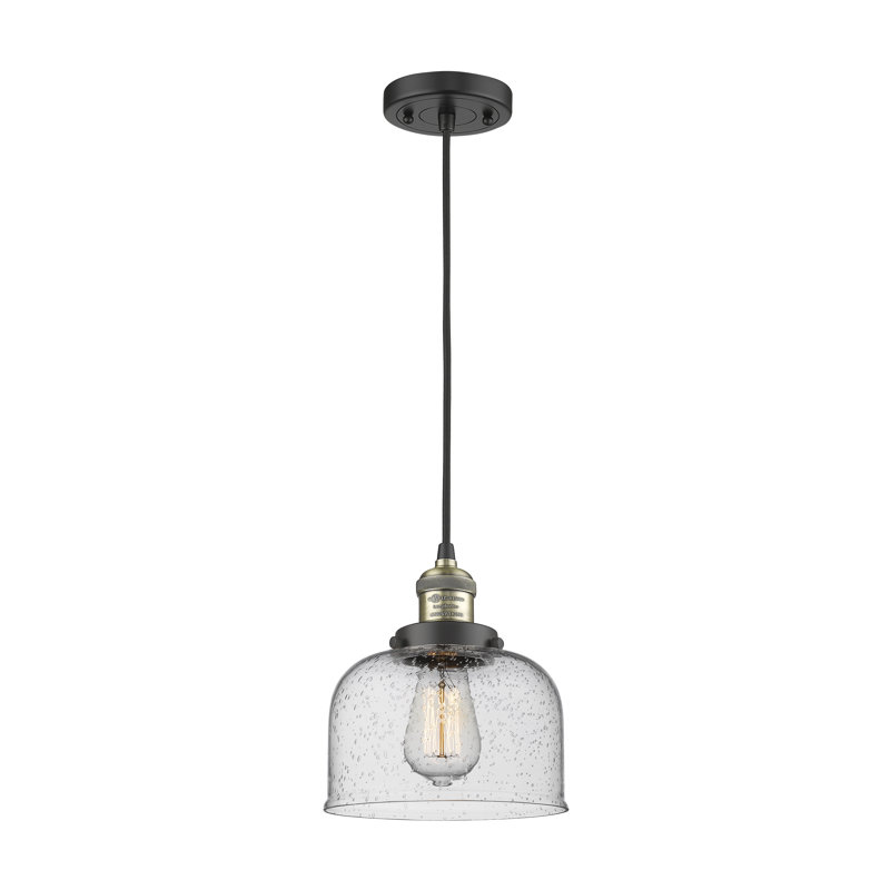 Cedeno 1 - Light Bell Pendant, Black Antique Brass, No Bulb Included, Seedy