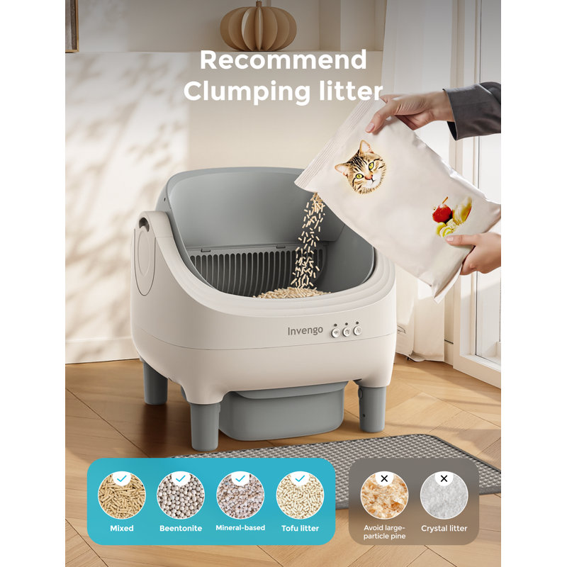 Smart Automatic Self-Cleaning Cat Litter Box, 2.4GHz Wifi