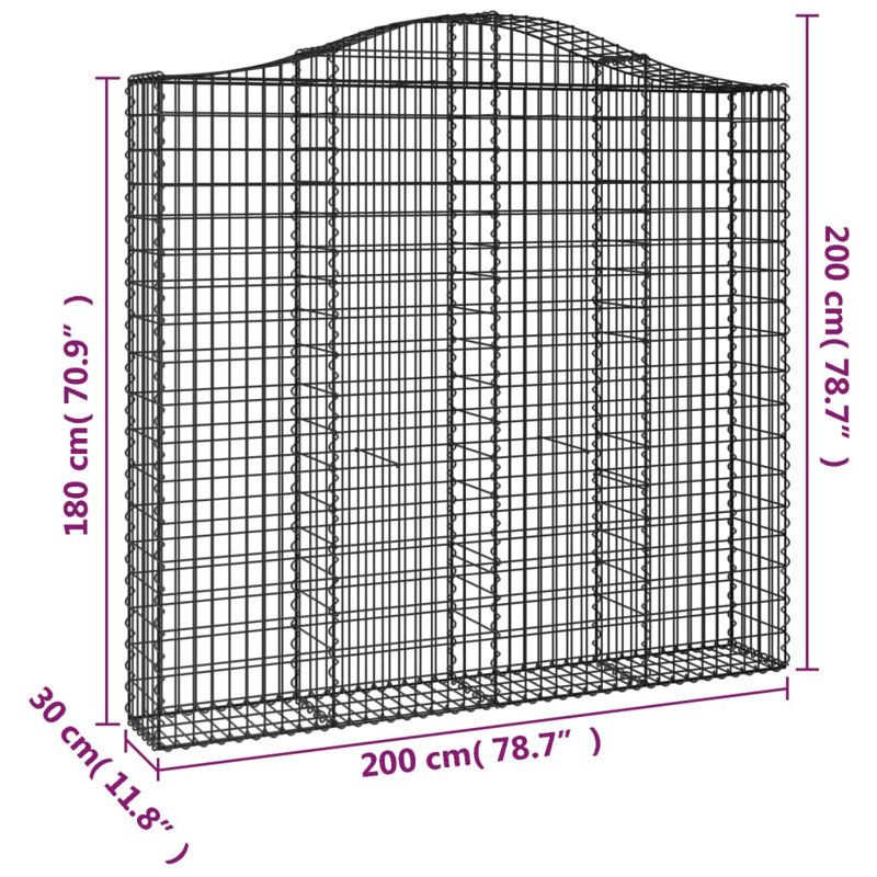 Galvanised Iron Border Fencing, 200cm H x 200cm W x 30cm D
