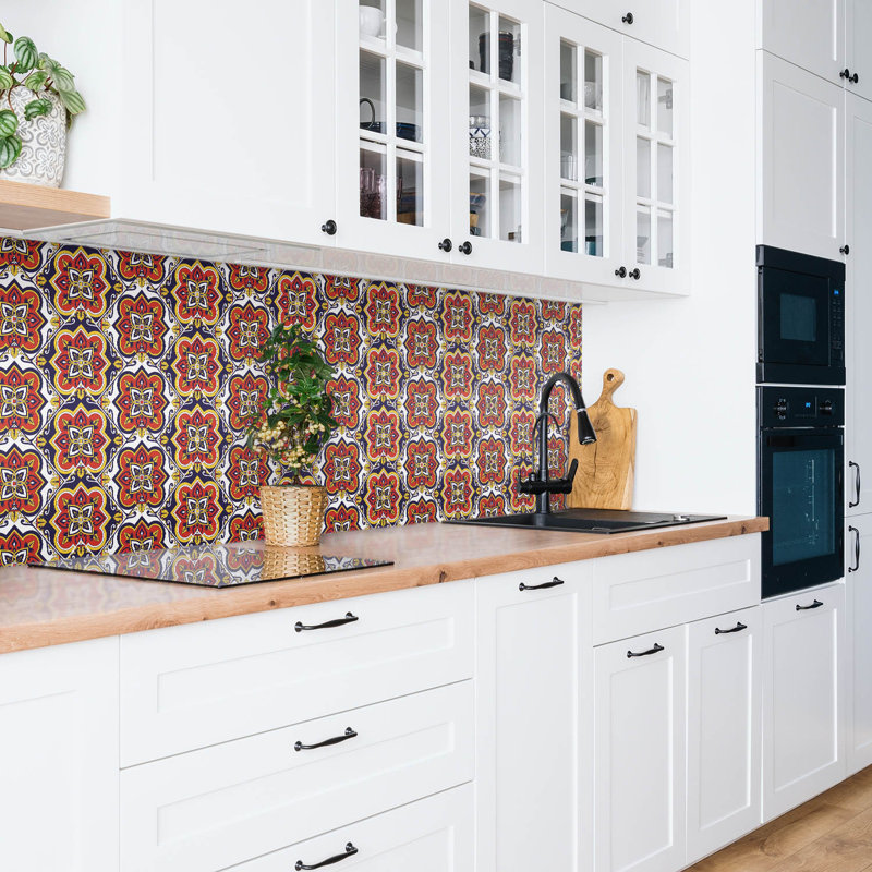 Self Adhesive Vinyl Splashback Wall Panel Sticker Tile Peel Stick 100x50 cm Portuguese tile motif