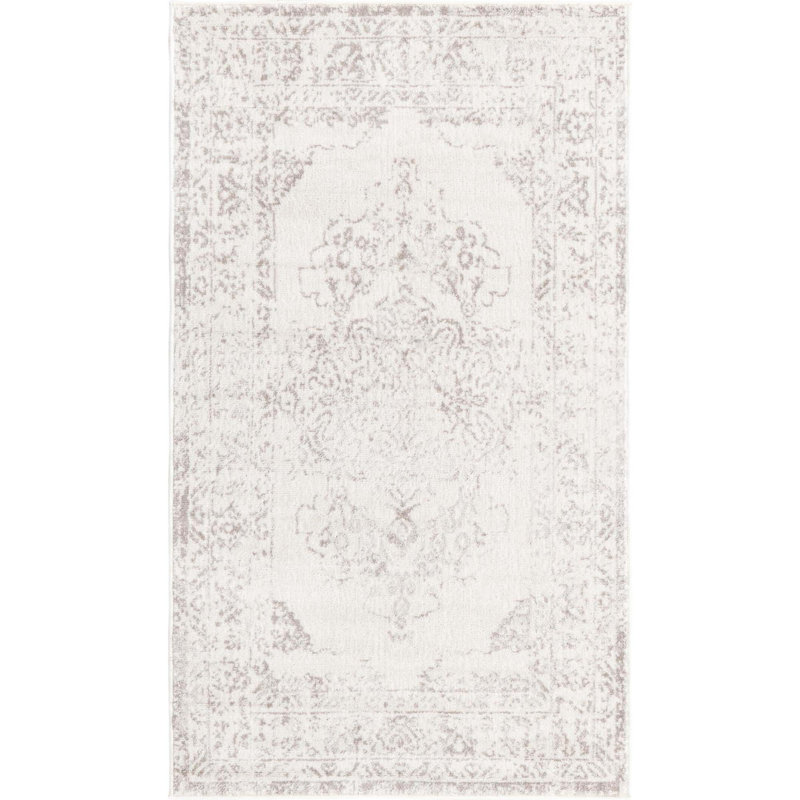 Tapis oriental ivoire / gris Ariella, Rectangle 3 pi x 5 pi 3 po