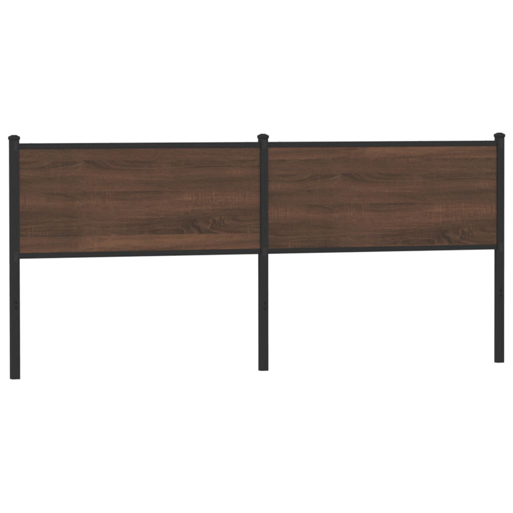 Vidaxl Replace Headboard Brown Oak 200 Cm Engineered Wood And Steel, Brown - Image 3
