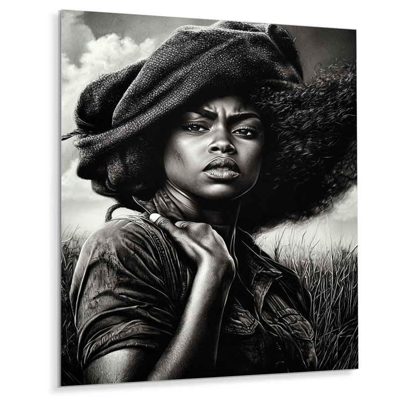 «Black and White African American Memory», décoration murale mode en métal, impression moderne sur métal
