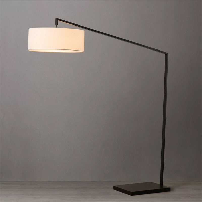 Stretch Arc Floor Lamp - 87", Matte Black, Step Switch, Rectangular marble base